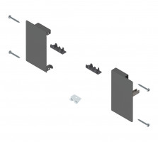 BLUM ZI4.0MS1 Merivobox, čelní příchyty vnitřní zásuvky M, tmavě šedá OG