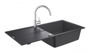 GROHE 31885AP0 Set K400 granitová černá + Bauclassic chrom