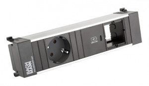 BACHMANN 916.505 zásuvková jednotka 1x 230V Schuko + USB C + 1x volný modul
