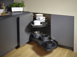 KES 260396 LeMans II, rohové police, Arena Pure, 600mm, pravý - antracit