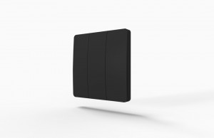 StrongLumio bezdrátový vypínač samonapájecí - 3 tlačítka černá