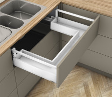 K-BLUM Merivobox, zásuvka E reling 600mm/40kg, bílá, Inserta, dřez