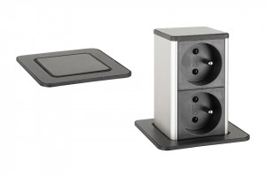 StrongPower PowerUp zásuvka, 2x230V, Francouzská, černá