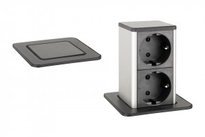 StrongPower PowerUp zásuvka, 2x230V, Schuko, černá