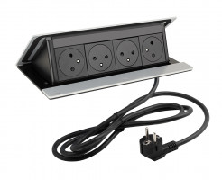 LEGRAND elektrická zásuvka PopUp, 4x 230V Francouzská, eloxovaný hliník