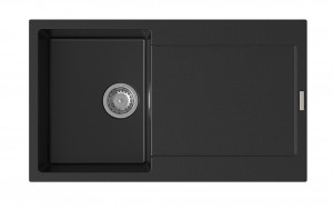 StrongSinks S3 Dřez granit ZALA 860, rozměr 860 x 500 mm, s odkapem, černý