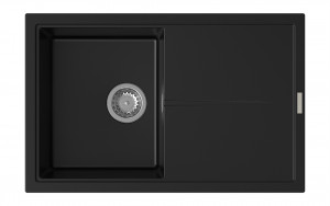 StrongSinks S3 Dřez granit Labe 780, rozměr 780 x 500 mm, s odkapem, černý
