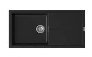 StrongSinks S3 Dřez granit Labe 1000 1000x500mm s odkapem černá