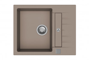 StrongSinks S3 Dřez granit Vardar 615 615x500mm s odkapem a vaničkou hnědá