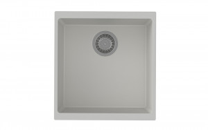 StrongSinks S3 Dřez granit Hron 430 430x460mm bez odkapu bílá