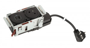 LEGRAND DisqIn 1x230, 1x USB A+C, černá