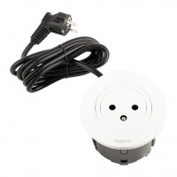 LEGRAND Disq60 elektrická zásuvka zapuštěná 1x230V Francouzská + 2m kabel, bílá