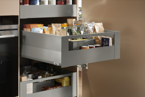 K-BLUM Merivobox, zásuvka E boxcap 600mm/40kg, světle šedá IG, vnitřní, reling