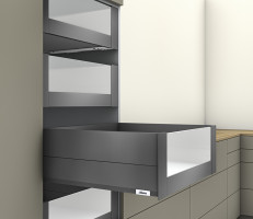 K-BLUM Merivobox, zásuvka E boxcap 300mm/40kg, tmavě šedá OG, vnitřní, sklo