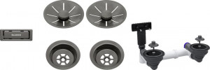 BLANCO 207440 Příslušenství odtoková sada 2x3,5 InFino Satin Dark Steel