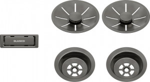 BLANCO 206901 Příslušenství odtoková sada s přepadem dvoudřez Satin Dark Steel