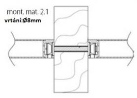 TWIN Madlo MONT.MAT 2.1 DŘEVO,PLAST,KOV párová montáž  TS 40-55mm