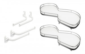 KES 235016 LeMans II, rohové police, Arena Classic, 600mm, pravý - bílá/stříbrná