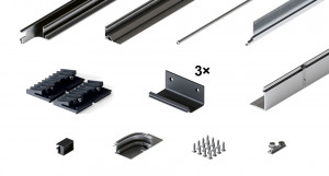 HAWA 31515 Folding Concepta III 20/25 do pouzdra sada vedení 2 křídla stříbrná P