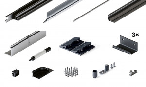 HAWA 31522 Folding Concepta III 20/25 do pouzdra sada vedení 2 křídla černá P