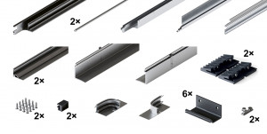 HAWA 31518 Folding Concepta III 20/25 do pouzdra sada vedení 4 křídla stříbrná