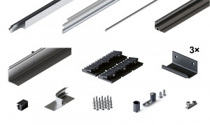 HAWA 31516 Folding Concepta III 20/25 do pouzdra sada vedení 3 křídla stříbrná L