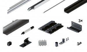 HAWA 31523 Folding Concepta III 20/25 do pouzdra sada vedení 3 křídla černá L