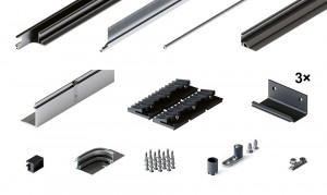 HAWA 31517 Folding Concepta III 20/25 do pouzdra sada vedení 3 křídla stříbrná P