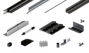 HAWA 31524 Folding Concepta III 20/25 do pouzdra sada vedení 3 křídla černá P