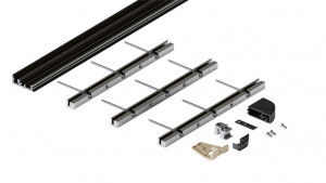 HAWA 52093 Folding Concepta III do pouzdra spodní profil pro 3 dveře černá elox