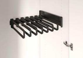 KES Conero, boční výsuv na kalhoty, 475mm, 7 věšáků, černý