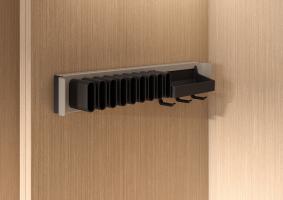 KES Conero, boční držák na opasky nebo kravaty s miskou, 475mm, champagne gold