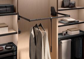 KES Conero, sklopná šatní tyč, LW 985-1168mm, 15kg, černá