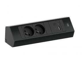 BACHMANN 932.103 Casia 2, 2x230V + 1xUSB A/C, černá RAL9005