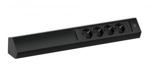 BACHMANN 932.104 Casia 2, 4x230V černá RAL9005 schuko