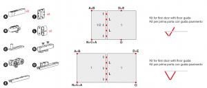 TERNO Versatile sada,fixní dvojkřídlo,80kg,magnety,závěsy,2400mm,spodní,černá