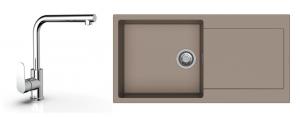 StrongSinks S3 Set dřez Zala 1000 1000x500mm granit hnědá + Baterie  Stréva chr.