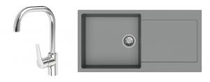 StrongSinks S3 Set dřez Zala 1000 1000x500mm granit šedá + Baterie Garonne chr.