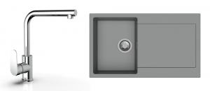StrongSinks S3 Set dřez Zala 860 860x500mm granit šedá + Baterie  Stréva chrom