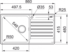 FRANKE Dřez BCX 211-86/2 860x480mm nerez
