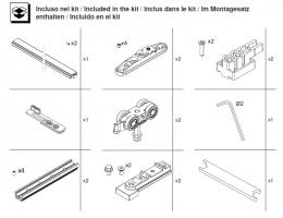 TERNO T-Belt Universal sada kování pro synchronní dveře 80kg černá