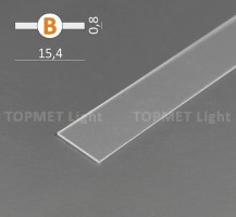 StrongLumio krycí lišta B k LED profilům násuvná transparentní 2000mm