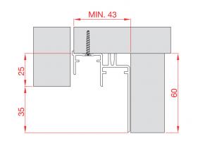 TERNO spodní profil 920/A 3,5m elox stříbrný