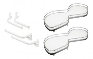 KES 235015 LeMans II, rohové police, Arena Classic, 500mm, levý - bílá/stříbrná