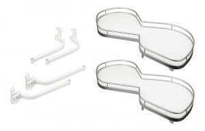 KES 235016 LeMans II, rohové police, Arena Classic, 600mm, pravý - bílá/stříbrná