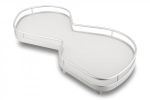 KES 047918 LeMans II, rohové police, Arena Classic, 400mm, pravé - šedá/stříbrná