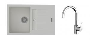 K-StrongSinks S3 Set dřez Vardar 780x500mm granit bílá + Baterie Rhona chrom