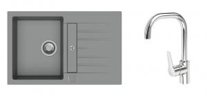 K-StrongSinks S3 Set dřez Vardar 780x500mm granit šedá + Baterie Garonne chr.