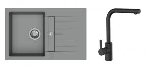 K-StrongSinks S3 Set dřez Vardar 780x500mm granit šedá + Baterie Ipoly černá