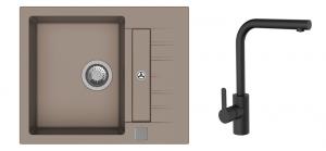 K-StrongSinks S3 Set dřez Vardar 615x500mm granit béžová + Baterie Ipoly černá